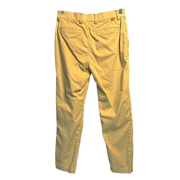 Nike Dri-Fit Performance Golf Pants Khaki Size 32x32 Chino Flat Front Orange Tab - Picture 2 of 8